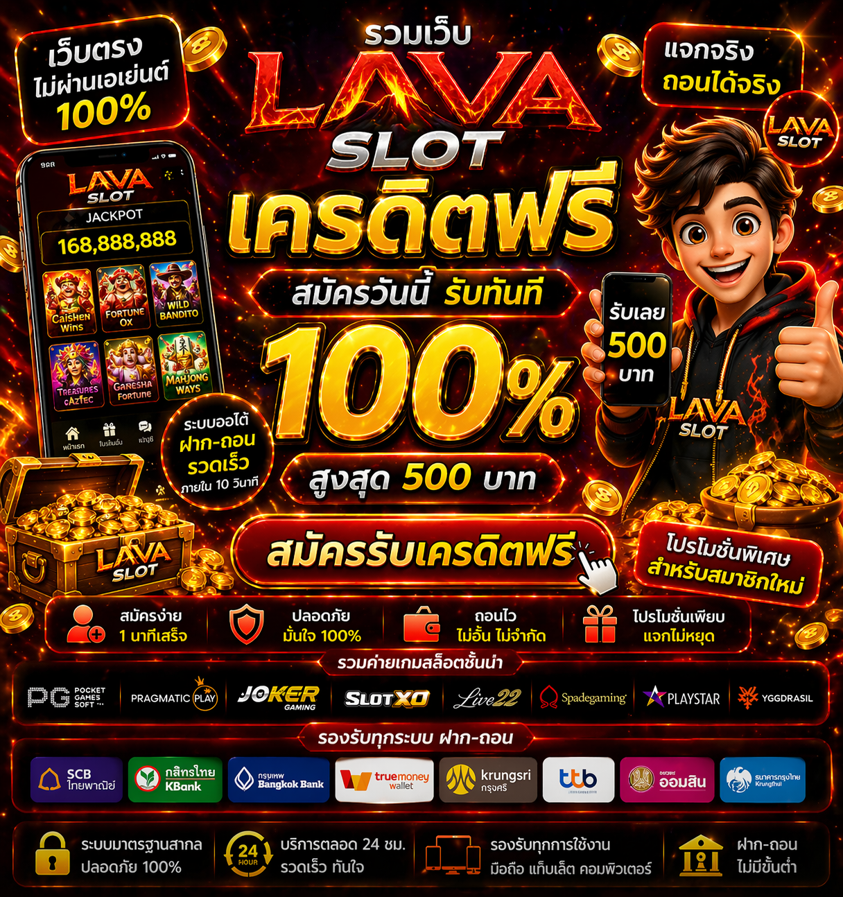 รวม เว็บ lava slot เครดิตฟรี 🔥🎰 ศูนย์รวมโปรสล็อต ทดลองเล่นฟรีก่อนฝาก