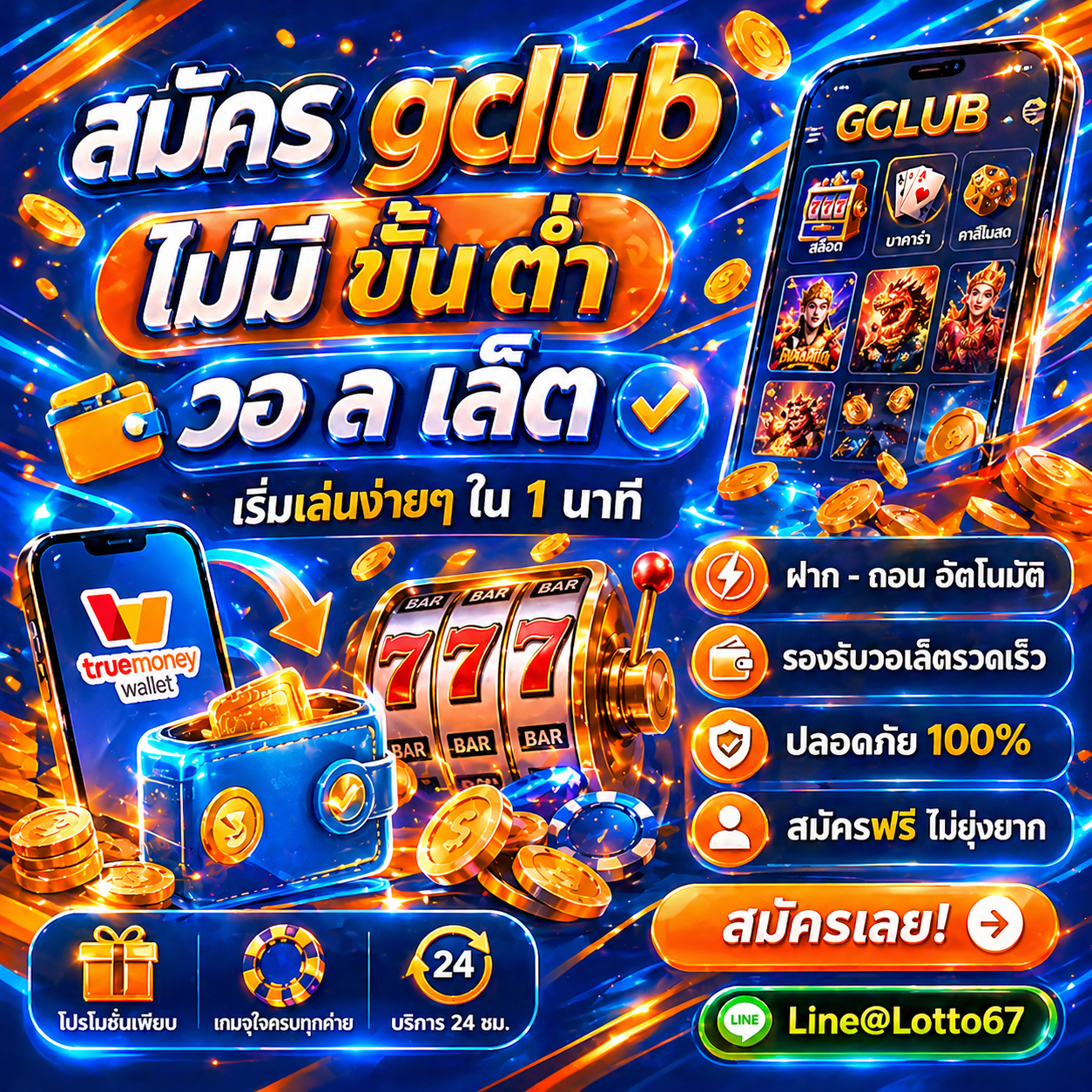 สมัคร gclub ไม่มี ขั้น ต่ํา วอ ล เล็ ต ฝากน้อยก็เริ่มได้ สายทุนน้อย
