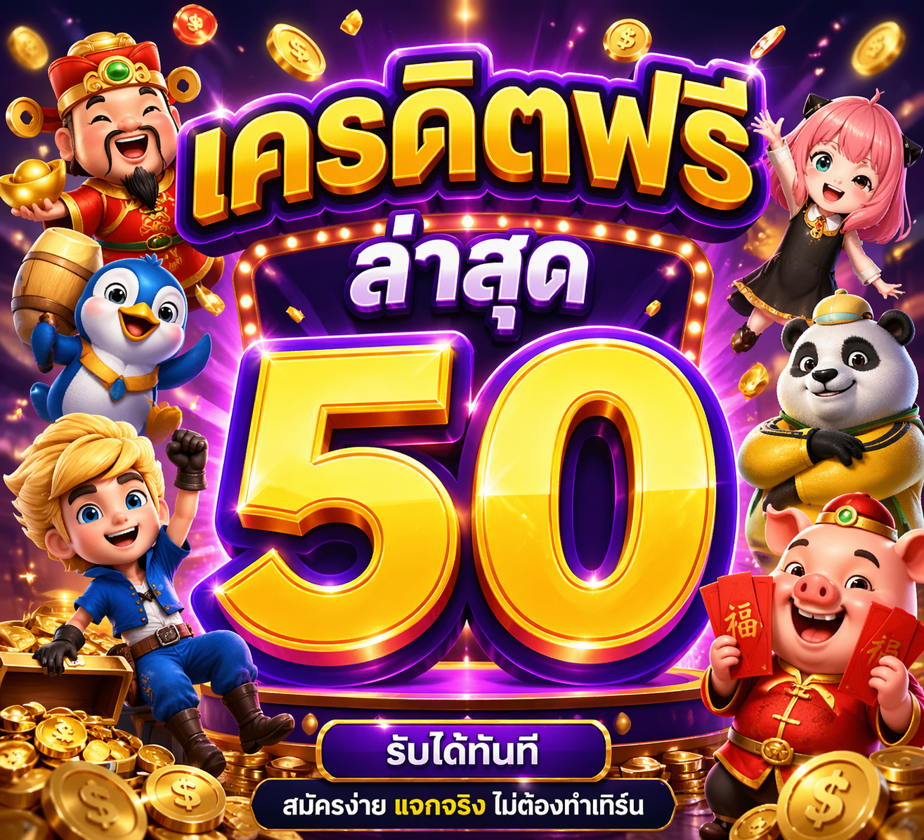 เครดิตฟรี ล่าสุด 50