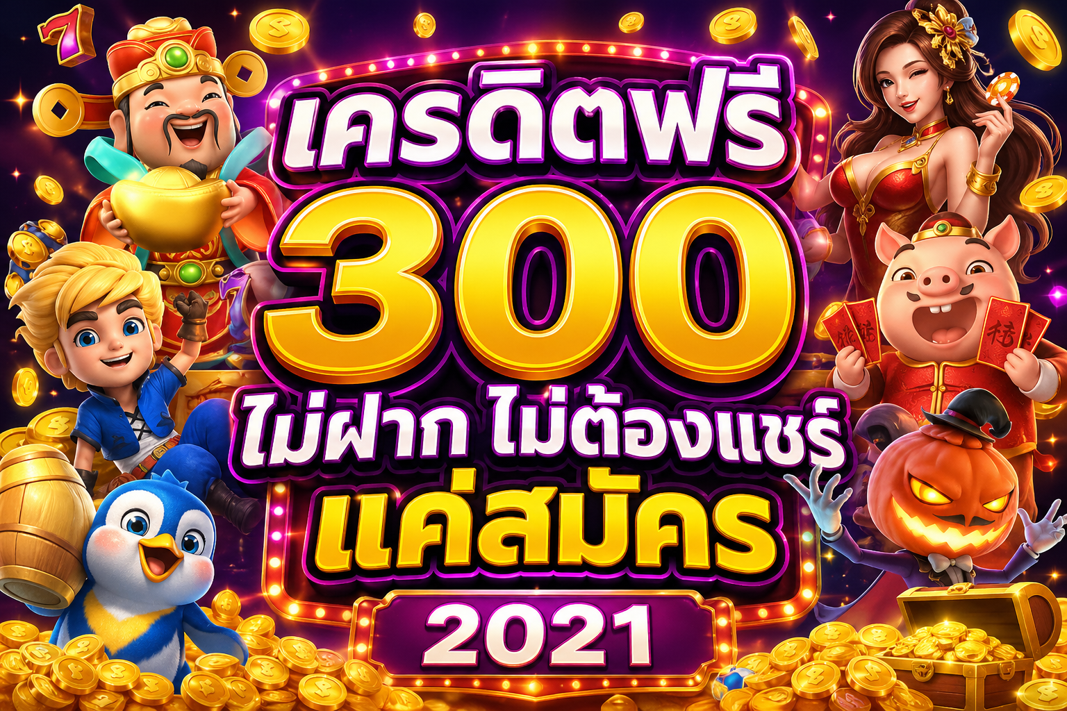 เครดิตฟรี300ไม่ต้องฝากไม่ต้องแชร์แค่สมัคร 2021