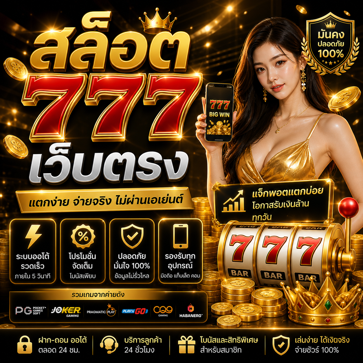 สล็อต 777 เว็บตรง แตกง่าย เล่นจริง จ่ายจริง ไม่ผ่านเอเย่นต์